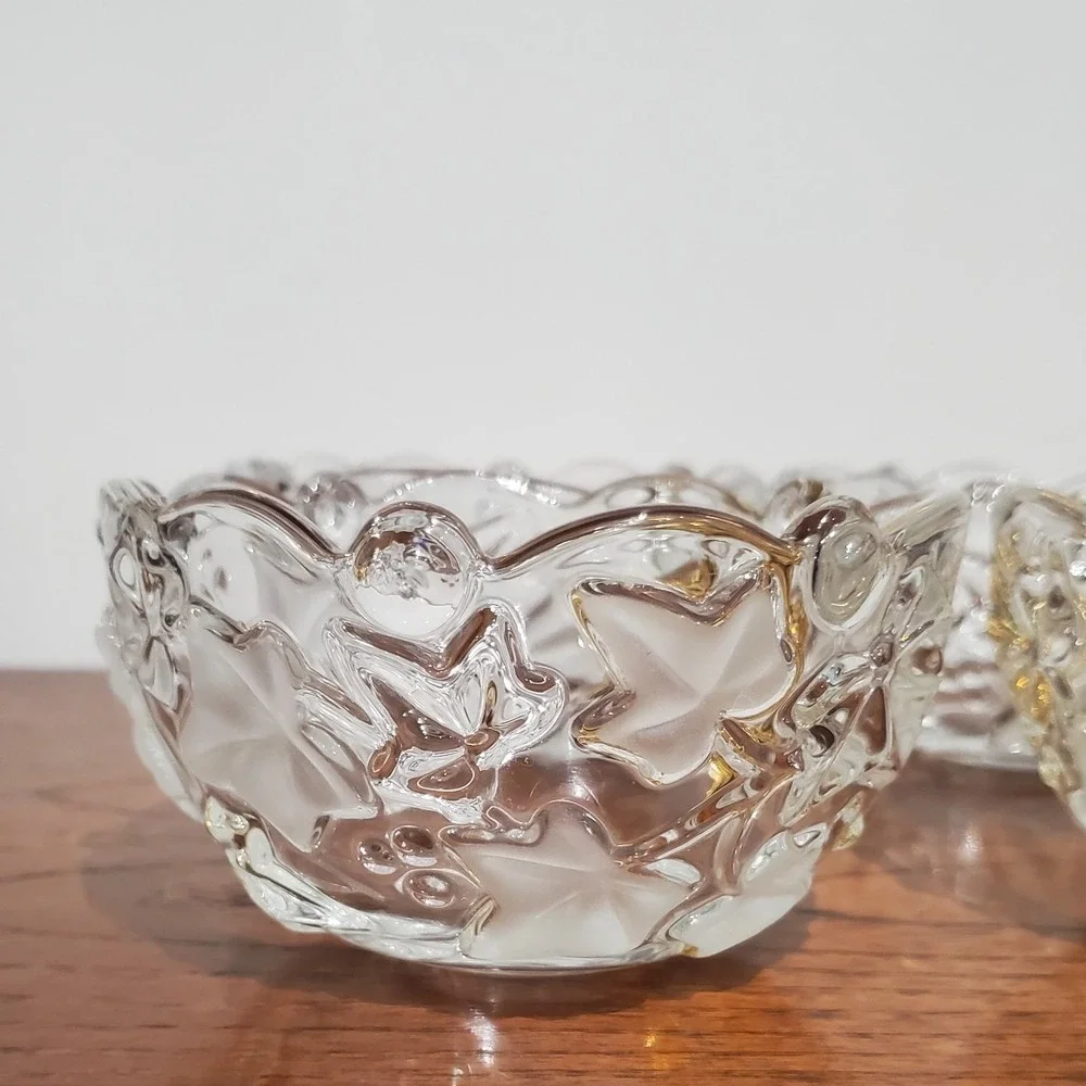 Mikasa Crystal Parisian GOLDEN IVY Fruit Dessert Bowls - set‎ of 4